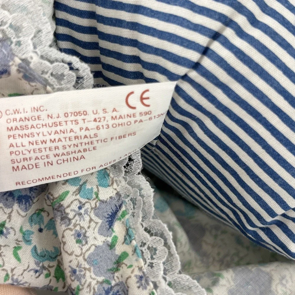 Cuddle Wit Cloth Rag Baby Doll Blonde Curly‎ Hair Blue Eyes Girl 18